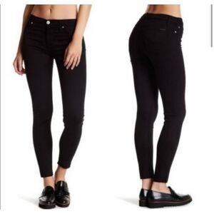 Hudson raw hem natalie mid rise black raw hem jeans skinny size 28